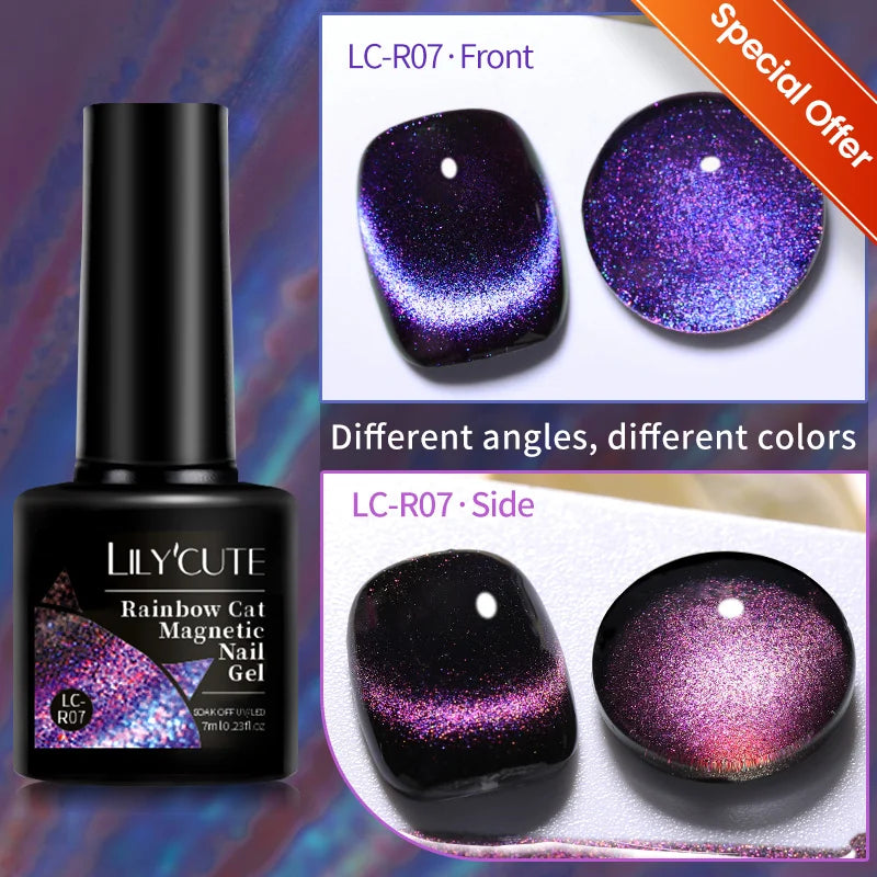 LILYCUTE 7ml Shiny Glitter Nail Gel Polish Pearl Shell Sparkling White UV LED Varnishes Soak Off Gel Manicure Decoration 5...