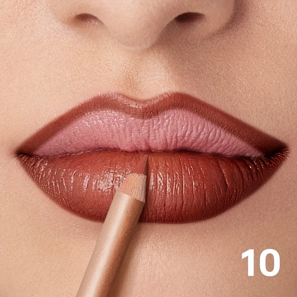 Matte Nude Lip Liner Pigmentation Long-Lasting Waterproof /Pencil Formula, Lip Pencil for Precise Lip Line, Lip Glossy Eff...