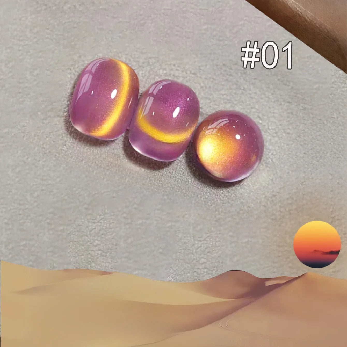 1-12pcs WS Autumn Winter Nails Sea Sunset Amber Blue Gold Linght Crystal Glass Bead Cat Eye Gel Nail Polish Nail Salon Hom...