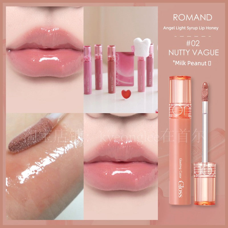 Romand South Korea Angel Long-Lasting Moisturizing Syrup Lip Gloss 02# Nutty Vague "Milky Peanut"