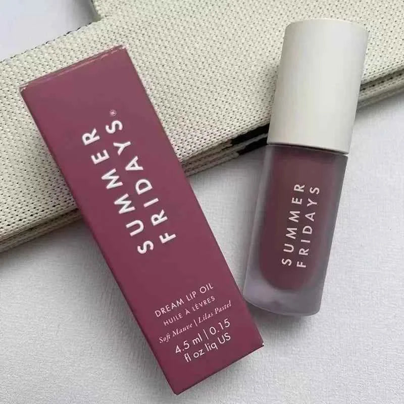 Summer Fridays Lip Oil Moisturizing Lip Gloss Sweet Mint Vanilla Sugar Coffee Cake Cocoa Lipstick Transparent Makeup Suit Care Soft Mauve