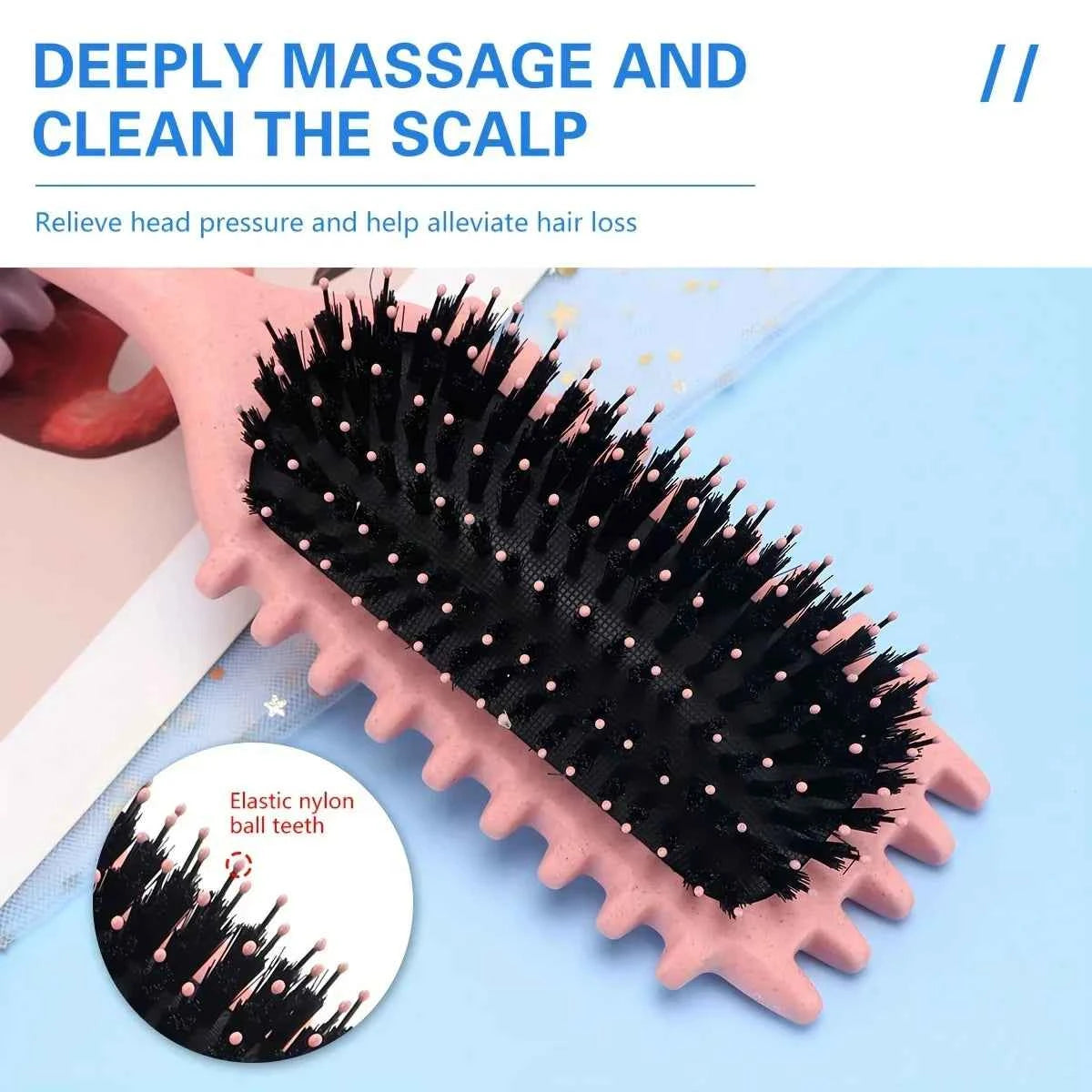 1/2pcs Detangling Candy Brush Curly Hair Scalp Massage Hair Comb with Cleaning Claw Natural Bristles Define Hair Styling Tools