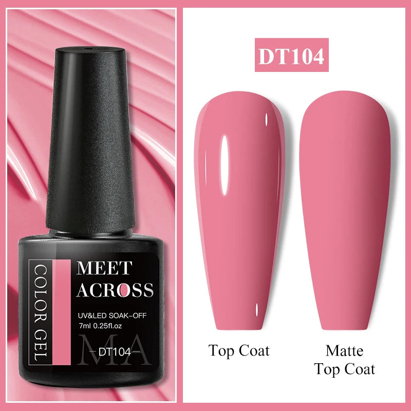 MEET ACROSS 7ml Popular Series Nail Gel Polish 140 Colors Soak Off UV/LED Long Lasting Nail Art Gel Varnish for Manicure N...