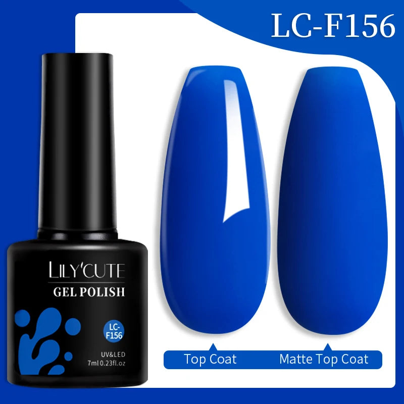 LILYCUTE 7ML Colorful Gel Nail Polish 129 Colors Long Lasting For Manicure Semi Permanent Base Top Coat Nail Art UV Gel Va...