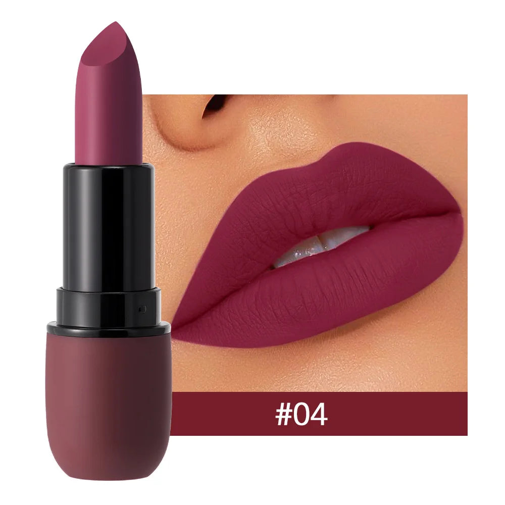 6-Color Matte Lipstick: Velvet Lip Color, Smooth, Waterproof, Long-Lasting Color Lip Makeup Y0080-4