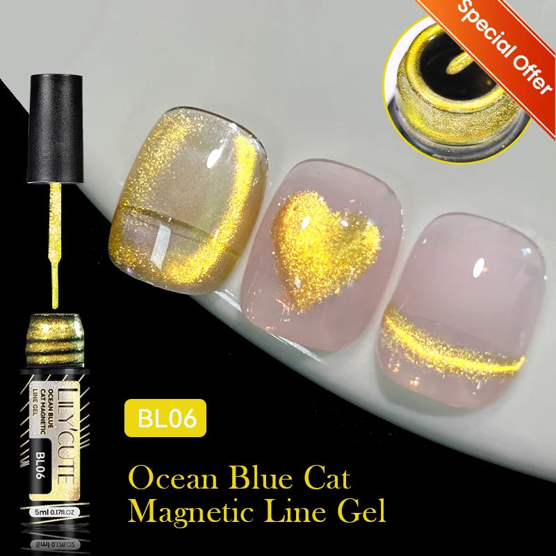 LILYCUTE 5ML Metallic Painting Liner Gel Nail Polish Super Bright Gold Silver Mirror Drawing Gel Semi Permanent Line Frenc...