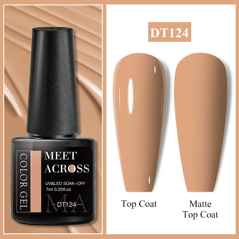 MEET ACROSS 7ml Popular Series Nail Gel Polish 140 Colors Soak Off UV/LED Long Lasting Nail Art Gel Varnish for Manicure N...