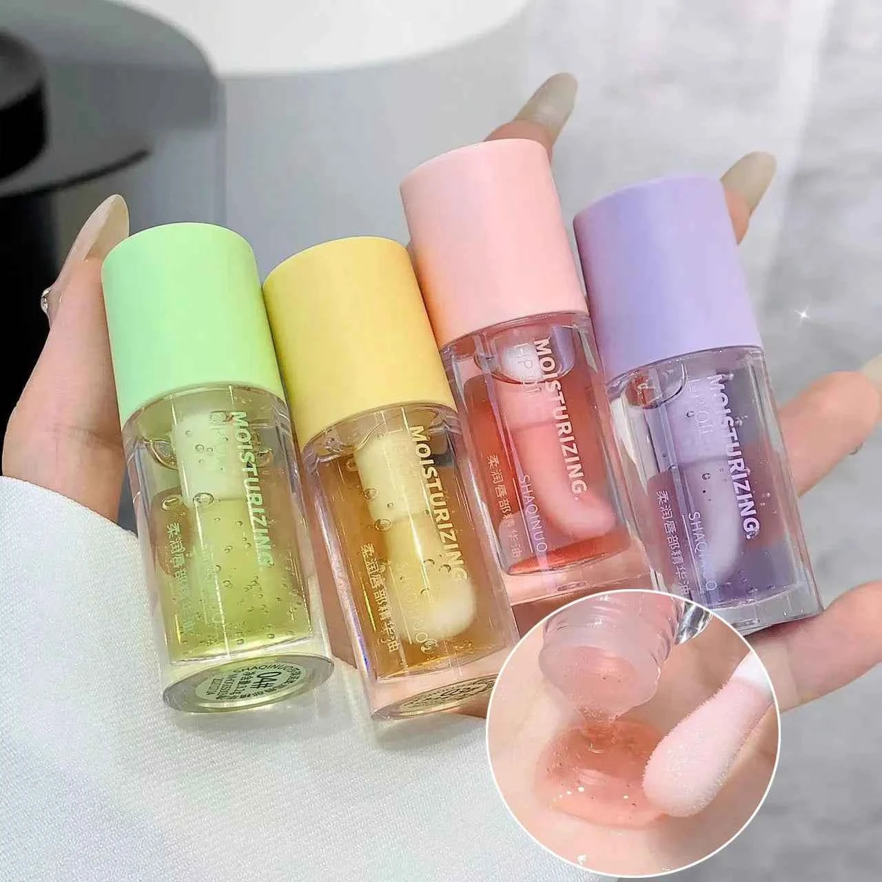 Transparent Water Gloss Jasmine Lemon Green Lip Oil Lasting Moisturizing Honey Lip Gloss Fading Lip Lines Lips Care Essenc...
