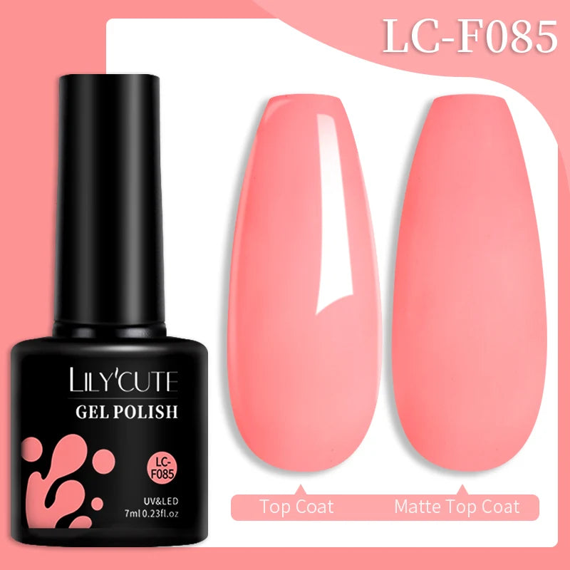 LILYCUTE 7ML Colorful Gel Nail Polish 129 Colors Long Lasting For Manicure Semi Permanent Base Top Coat Nail Art UV Gel Va...