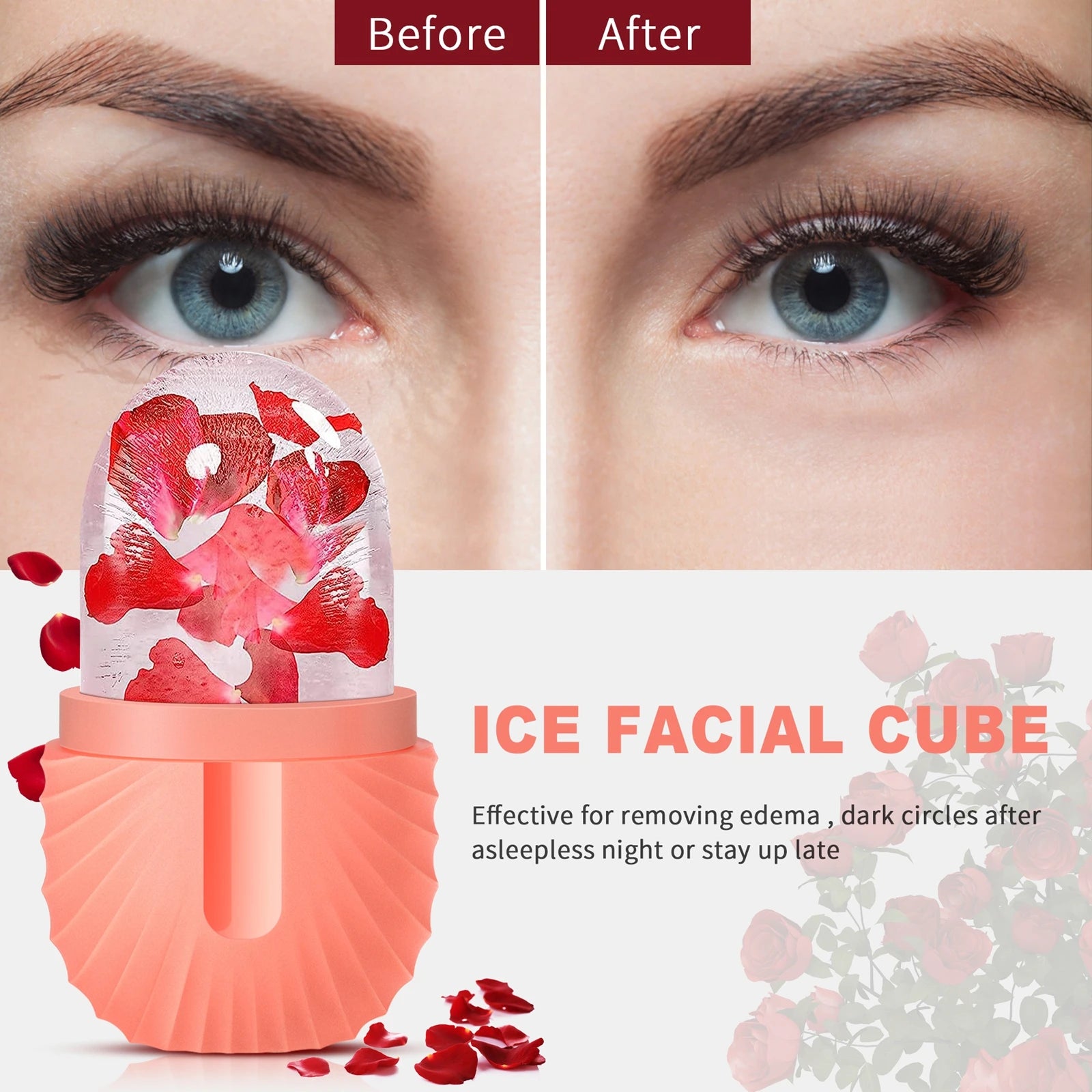 Silicone Ice Cube Trays Beauty Lifting Face Massager Contouring Eye Roller Facial Treatment Reduce Acne Skin Care Tool - 