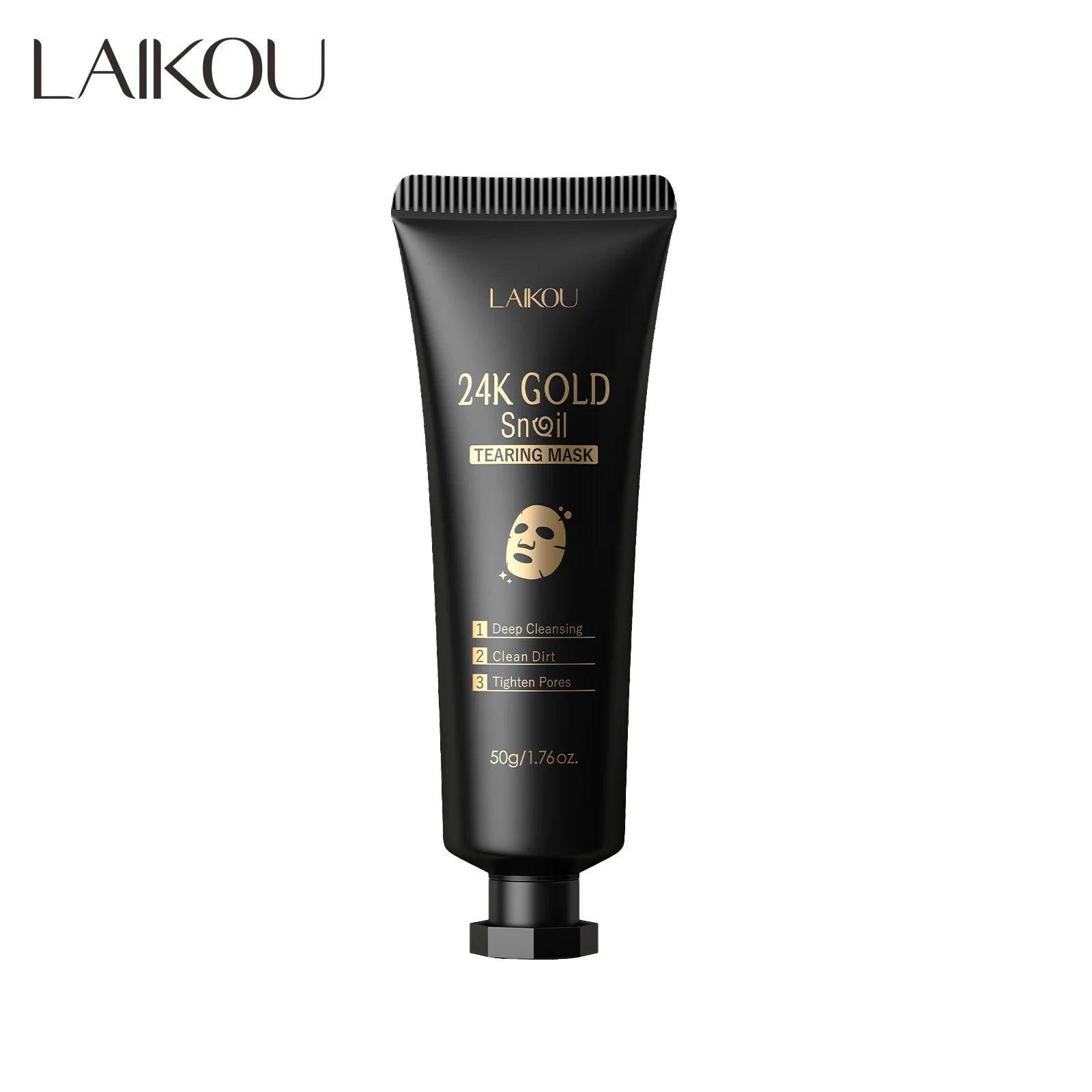 1/2/3pcs LAIKOU 24K Gold Snail Collagen Peel Off Tearing Face Mask Deep Cleansing Remove Blackhead Face Care Tear Off Mask 1pc