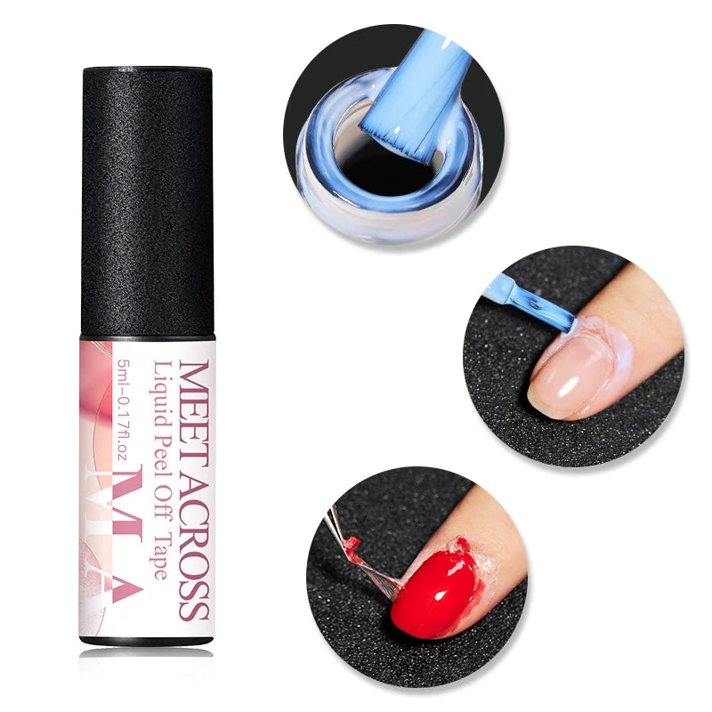 MEET ACROSS 7ml Dark Color Glitter Top Coat Gel For Nails Brocade Powder 2 In 1 Chameleon Nail Art Gel Varnish Manicure Q1...