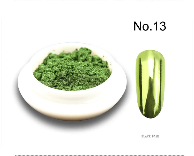 Holographic Mirror Mermaid Nail Glitter Powder - 19 Colors FT067-13 - 