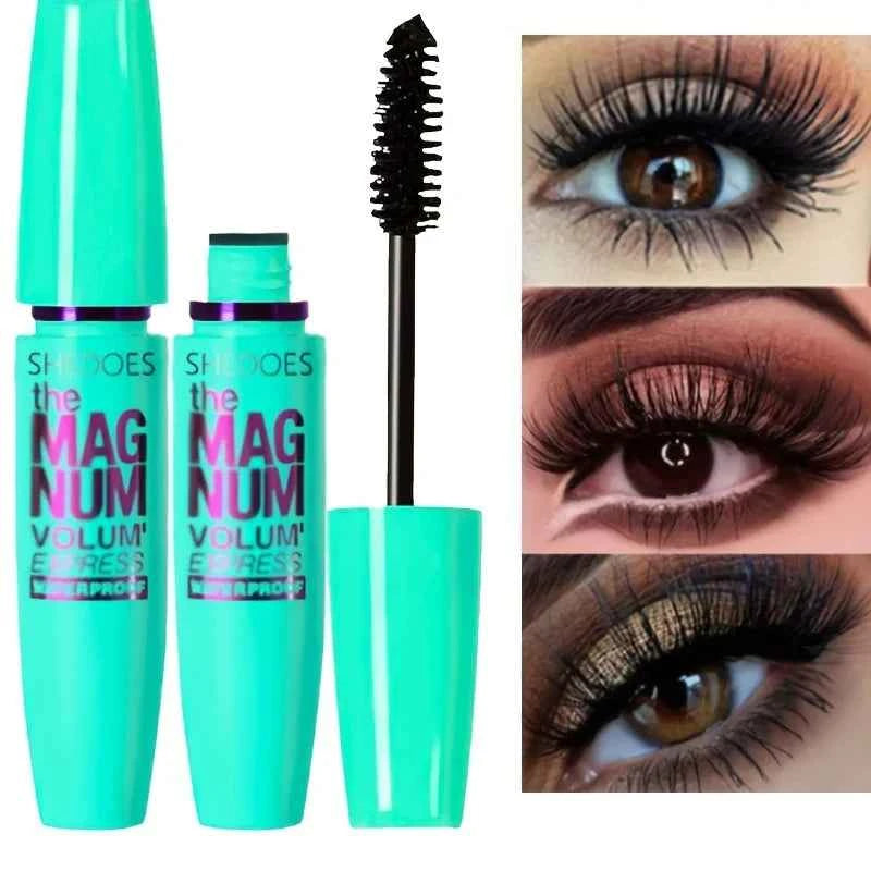 4D Black Mascara Thickening, Lengthening, Curling, Waterproof Liquid Fiber Mascara 8828-green - 