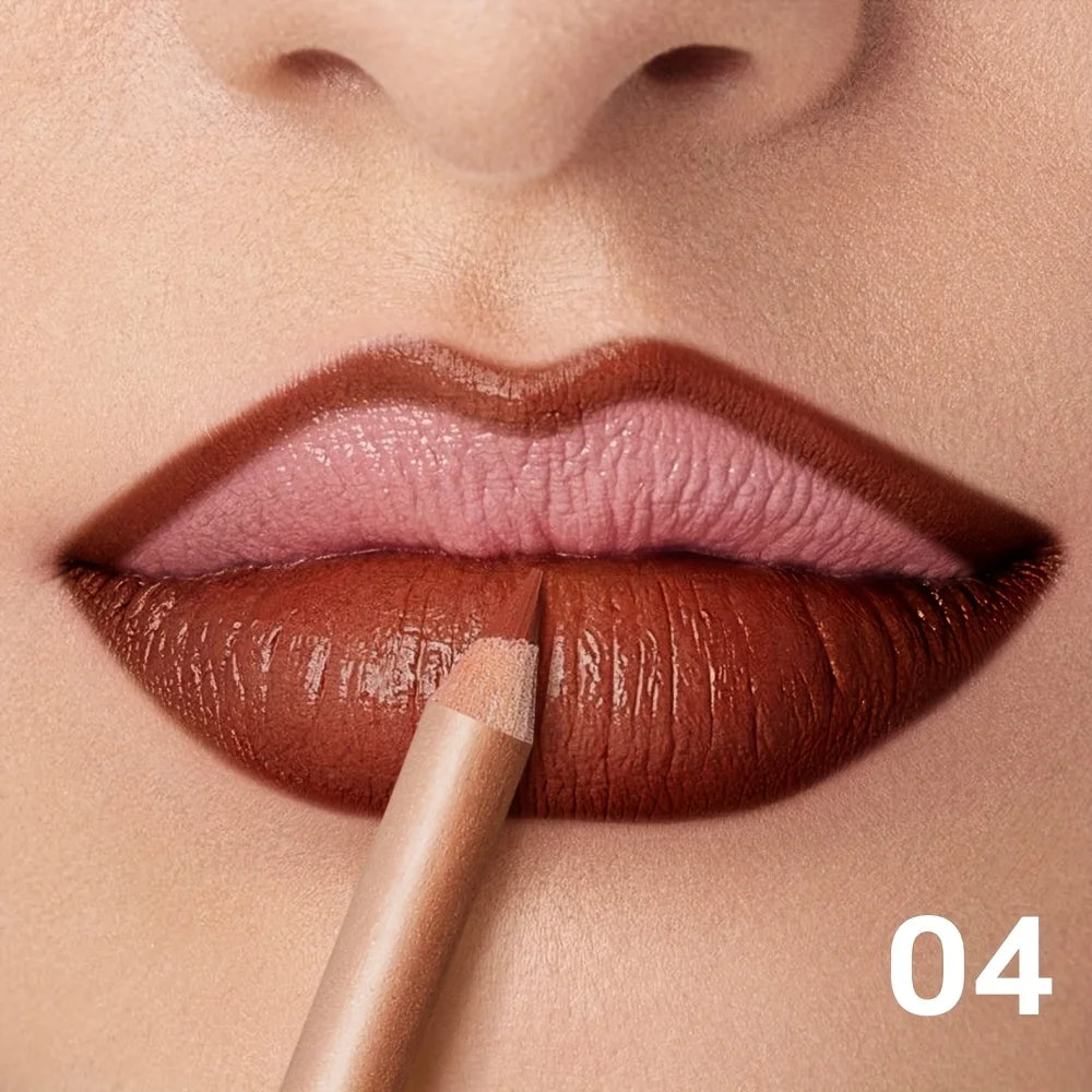 Matte Nude Lip Liner Pigmentation Long-Lasting Waterproof /Pencil Formula, Lip Pencil for Precise Lip Line, Lip Glossy Eff...