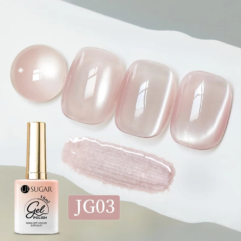 UR SUGAR 15ml Water Light Cat Magnetic Gel Nail Polish Champagne Semi Permanent Soak Off UV Gel Crystal Varnis Nail Art Manicure JG03