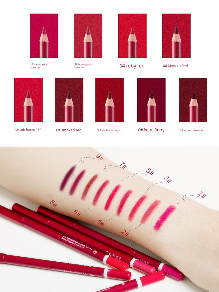 Flamingo Lip Liner Female Waterproof Makeup Non-Decolorizing Hook Line Lip Pencil Matte Bean Bag Painting Lipstick Handy Gadget Genuine Goods