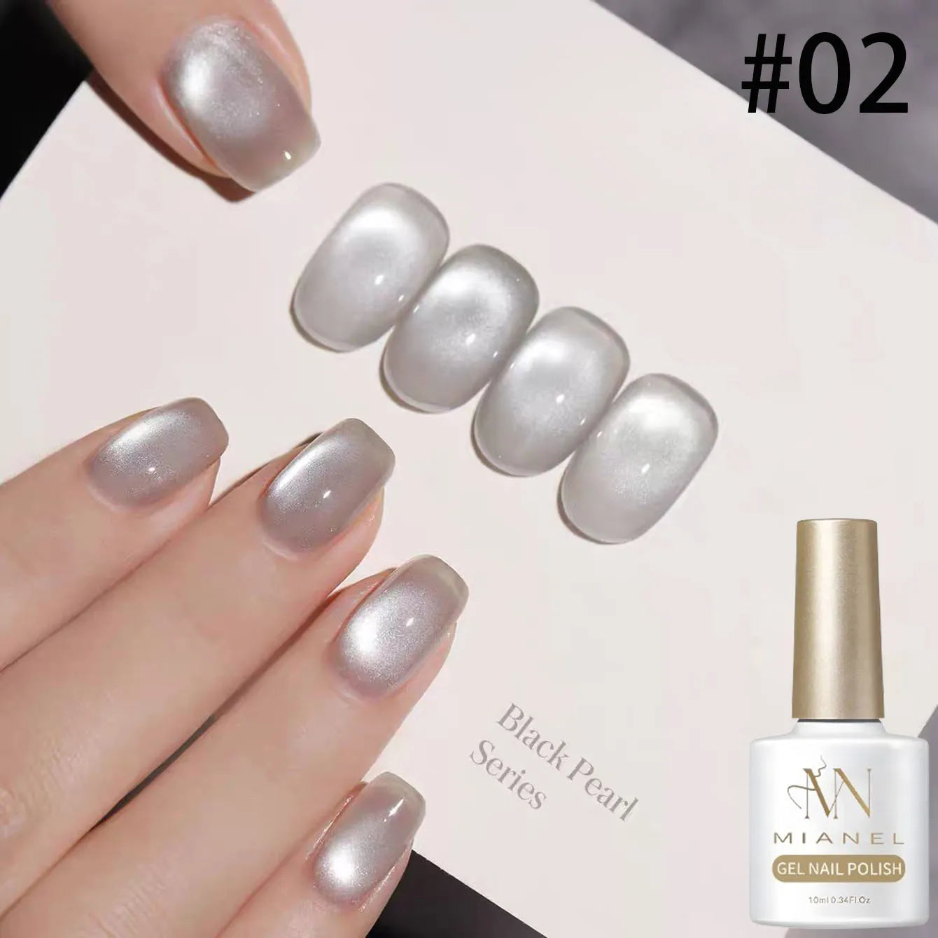 MIANEL 1-6pcs 12ML Christmas Nails Galaxy White Glass Bead Cat Eye Gel Nail Polish Super White Nails Nail Art Nail Supplies 93Ayiyanlunx02