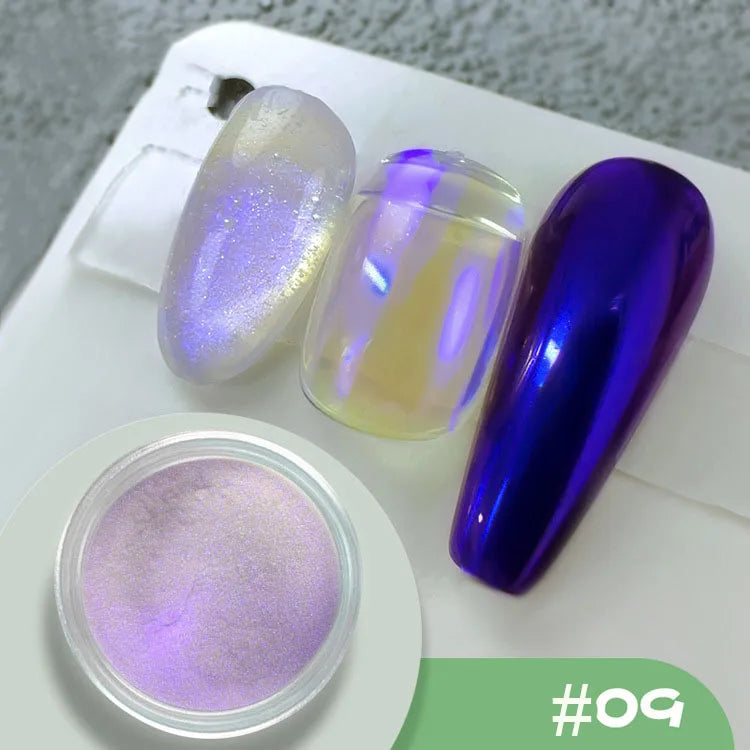Holographic Mirror Mermaid Nail Glitter Powder - 19 Colors FT259-9 - 