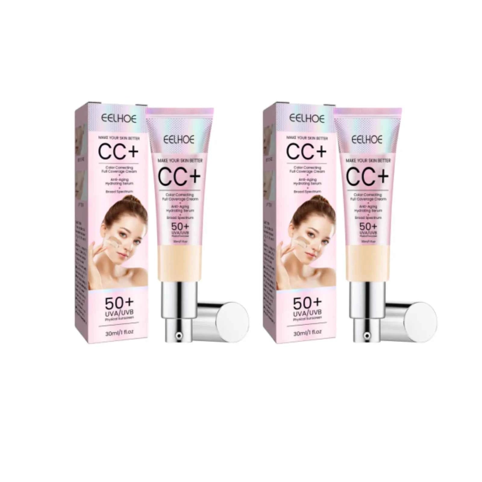 Natural Foundation Cc Cream Waterproof Brighten Moisturizing Foundation Concealer Oil-Control Sunscreen Spf 50 Makeup Cosm...