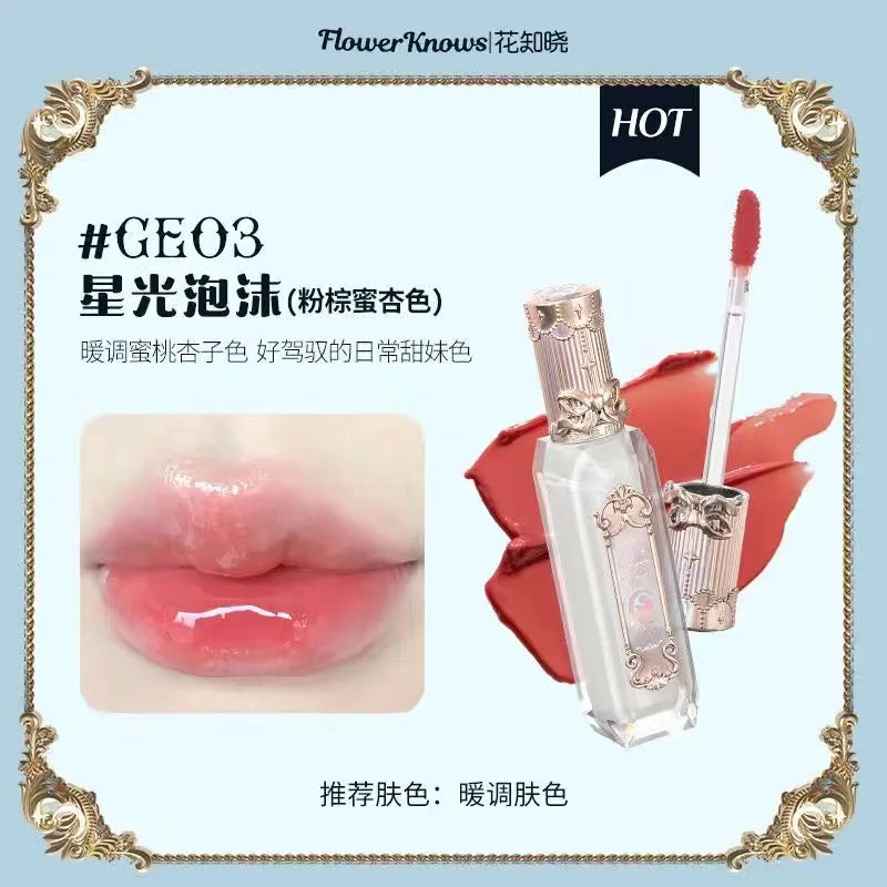 Flower Knows Strawberry Rococo Series Cloud Lip Cream Lip Gloss Long Lasting Velvet Lip Tint Lipstick for Women Cosmetic GE03