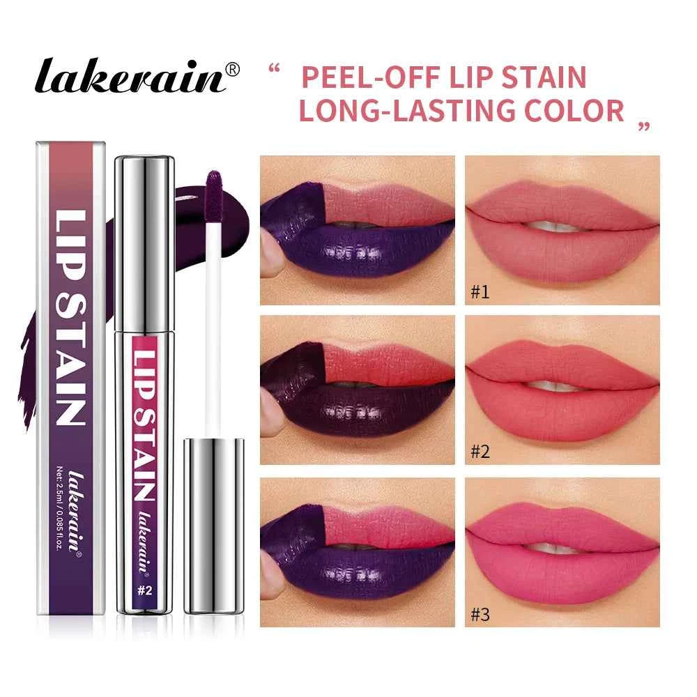 Peel Off Lip Stain Reveal Long Lasting Waterproof Pink Lip Tint Transfer Proof Non-stick Cup Natural Lip Stain Women's Cos...