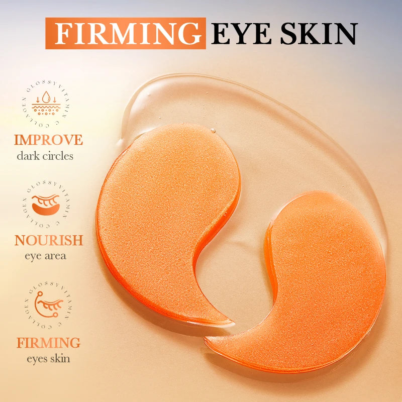 80pcs BIOAQUA Vitamin C Crystal Collagen Eye Mask Anti Dark Circles Whitening Anti-Wrinkles Moisturizing Anti-Aging Eye Patches Aurora Glow Avenue