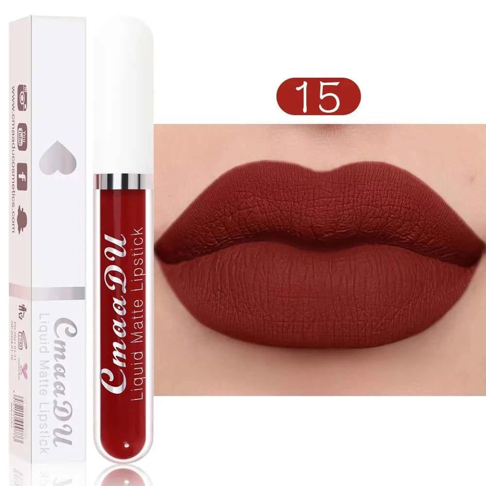 Waterproof Long Lasting Matte Lip Gloss Non Stick Cup Liquid lipstick 15 - 