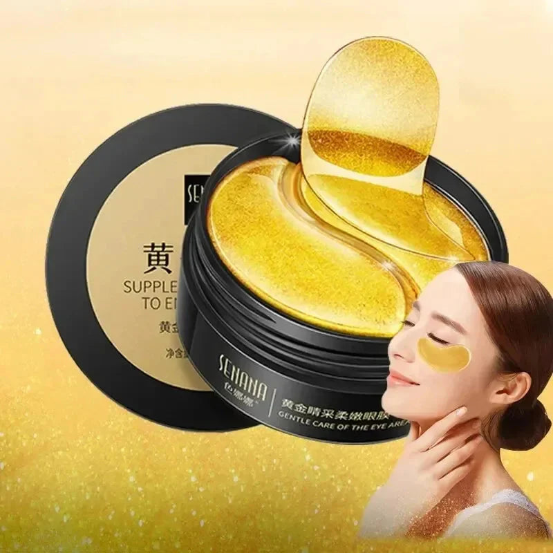 60pcs Golden Moisturizing Eye Mask Relieve Eye Fatigue Nourish Eye Area Collagen Crystal Eye Mask Korean Skin Care Masks A...