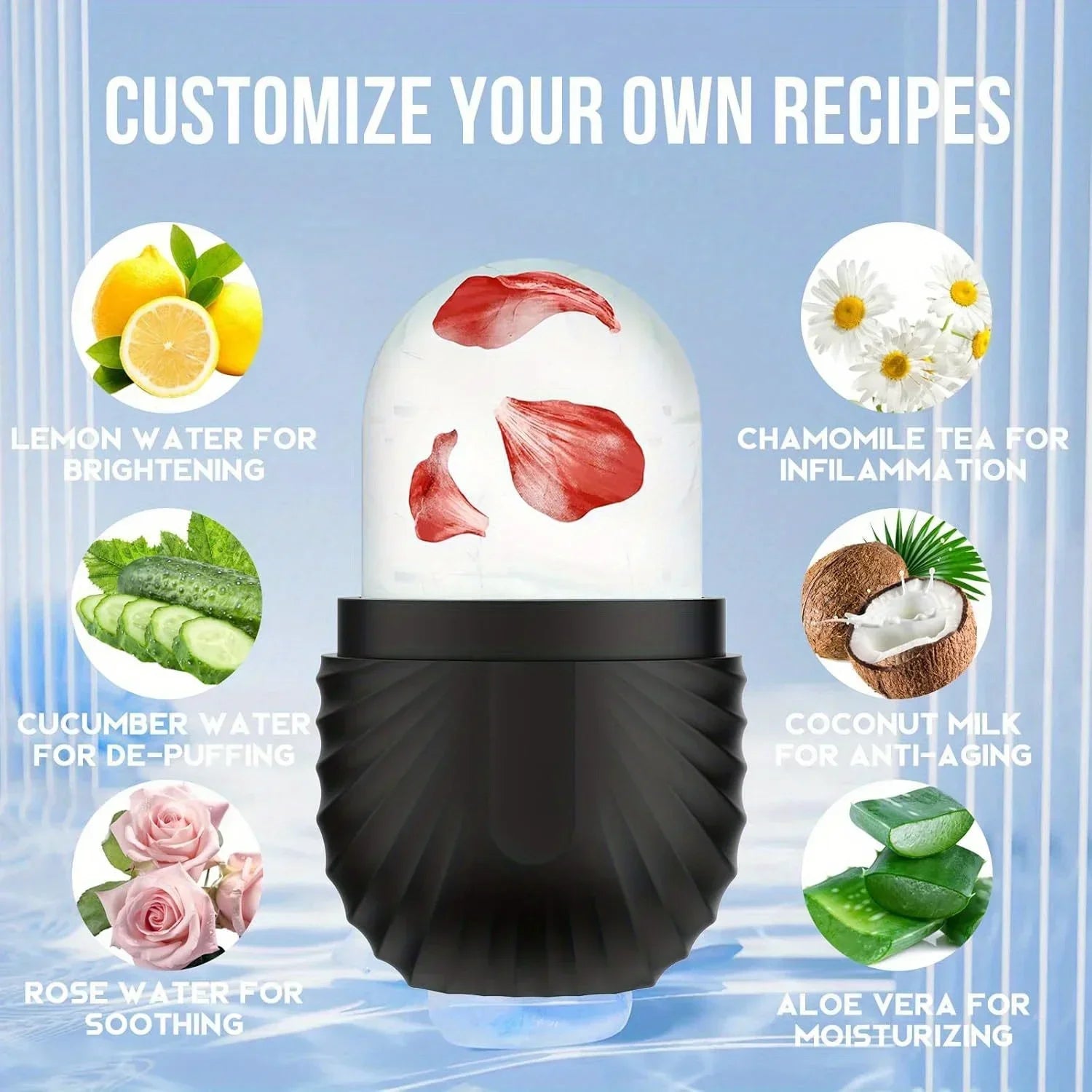 Ice Face Roller, Reusable Silicone Mold Face Massage Eye Facial Beauty Skin Care Tools Apply Ice for Shrink Pores - Aurora Glow Avenue