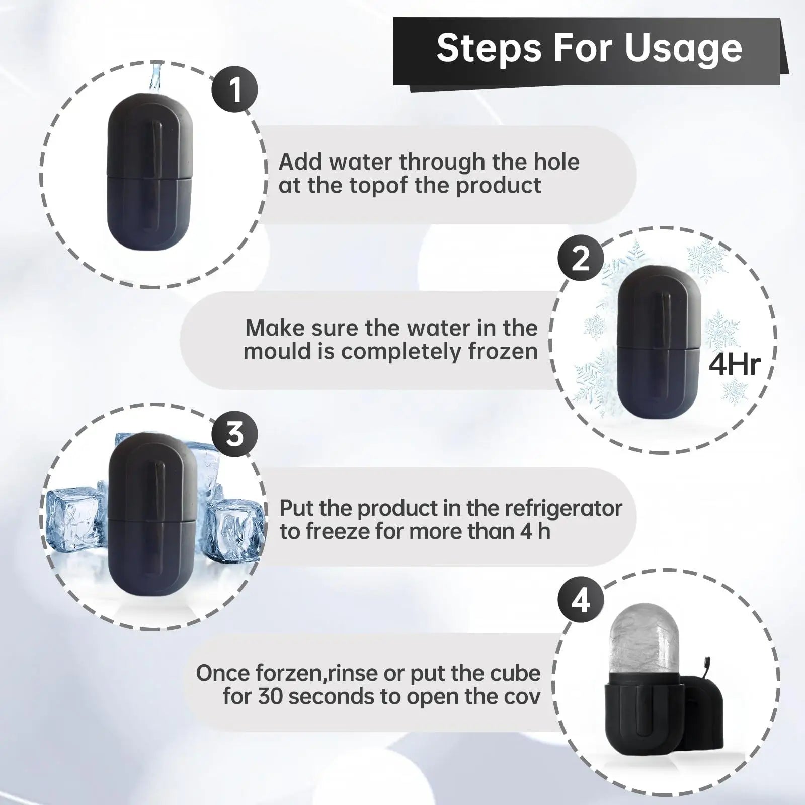 Silicone Ice Roller for Face Beauty Skin Care Tools Face Lifting Contouring Facial Massager Reusable Ice Cube Trays - 