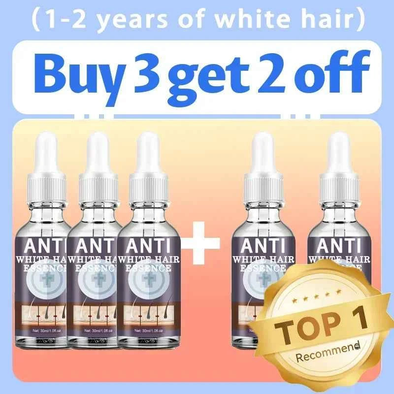 White hair killer, remove gray hair and restore natural hair color in 7 days Buy 3 Get 2 Free - 