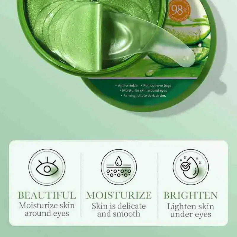60pcs SAODER Aloe Vera Collagen Eye Mask Anti Dark Circles Eyes Bags Moisturizing Firming Eye Patches Eyes Skin Care Products Aurora Glow Avenue