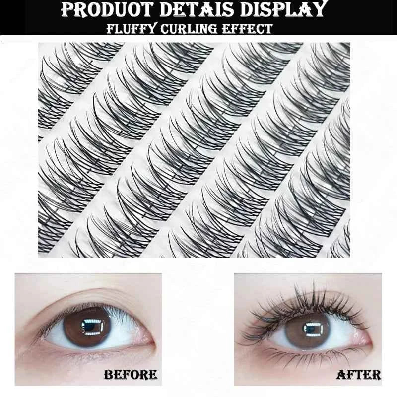 1/box 120 bundles Mink False Eyelash Natural Fishtail Lash 3D Russian Individual Eyelash Extension Cluster Makeup Tool Wholesale
