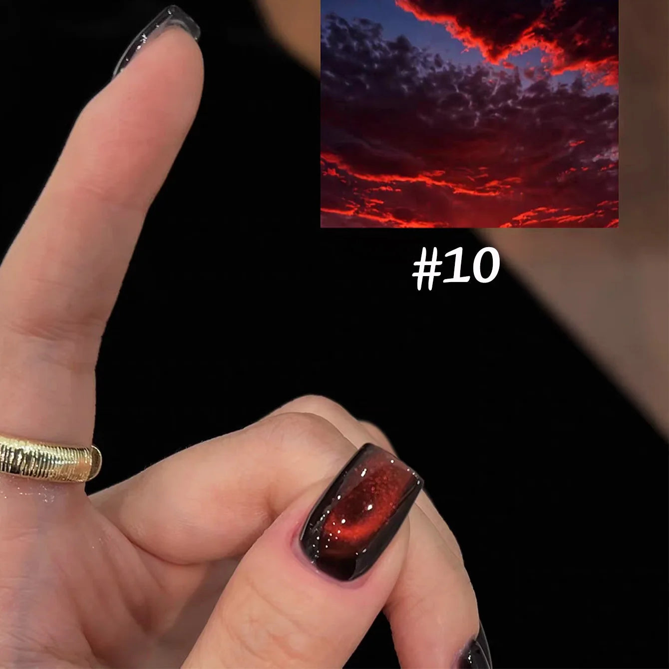 1-12pcs WS Autumn Winter Nails Sea Sunset Amber Blue Gold Linght Crystal Glass Bead Cat Eye Gel Nail Polish Nail Salon Home DIY xiaguangwanzhan10