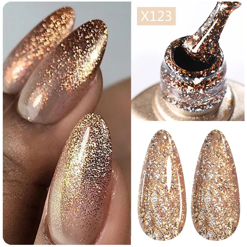 LILYCUTE 5ML Metallic Painting Liner Gel Nail Polish Super Bright Gold Silver Mirror Drawing Gel Semi Permanent Line Frenc...