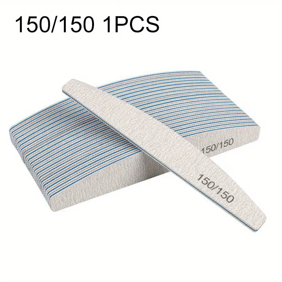 1/3/5/10Pcs Professional Nail File 80/100/150/180/240 Sandpaper Strong Thick Sanding Half Moon Lime nail accessories and Tools.