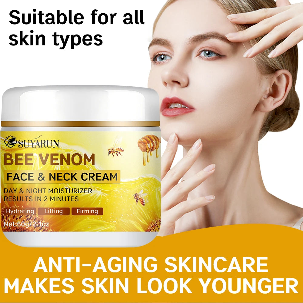 SUYARUN Bee Venom Collagen Anti-Aging Face Cream | Firming Lifting Moisturizer | Wrinkle Reduction | 24H Hydration. - 