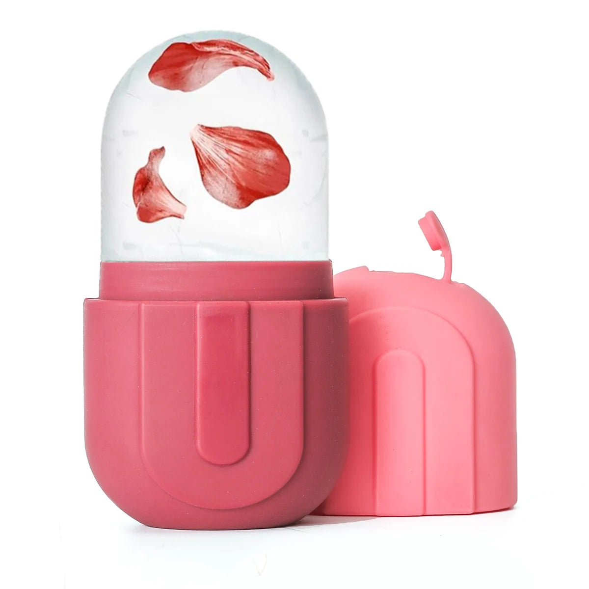 Silicone Ice Roller for Face Beauty Skin Care Tools Face Lifting Contouring Facial Massager Reusable Ice Cube Trays Red