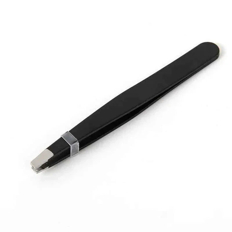 1-4pcs stainless steel eyebrow tweezers, facial hair removal tweezers, makeup eyelashes eye brow clips makeup tool set Black -2