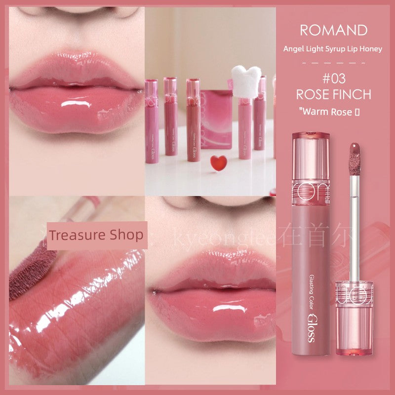 Romand South Korea Angel Long-Lasting Moisturizing Syrup Lip Gloss 03# Rose Finch "Warm Rose" - 