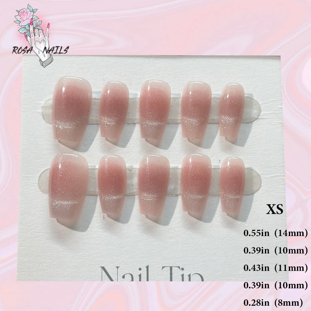 Silver Star Fake Nail Pressons Short Square Clear Rhinestones Punk Tip Saturn Stars False Tips Presson Y2k Black Press on Nails XS (A001)