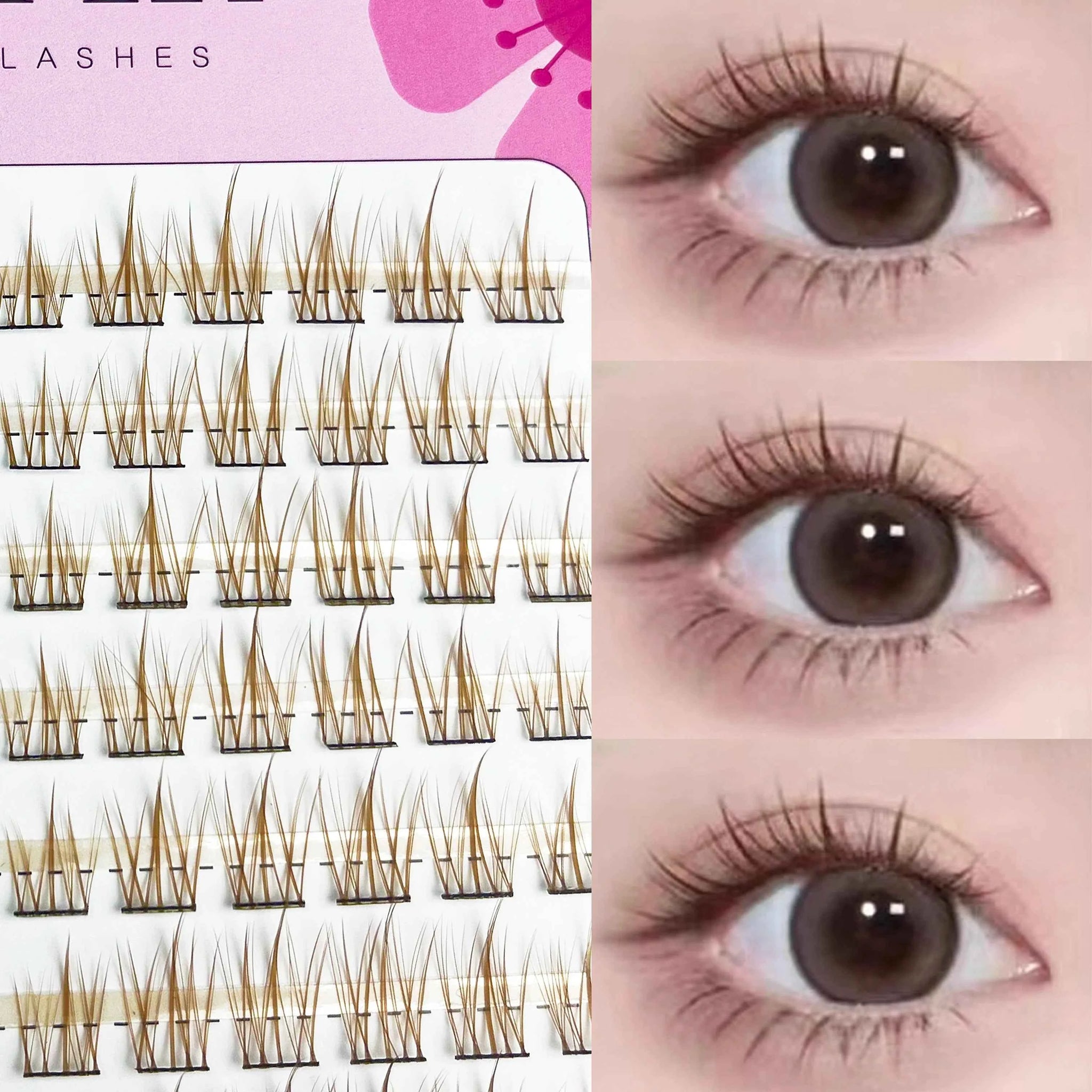 1/box 120 bundles Mink False Eyelash Natural Fishtail Lash 3D Russian Individual Eyelash Extension Cluster Makeup Tool Who...
