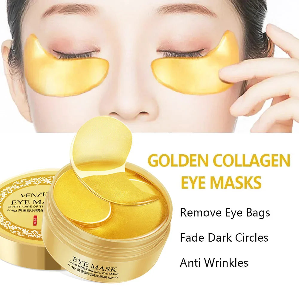 60pcs/box Seaweed Gold Collagen Eye Mask Anti Dark Circles Removal Eyes Bags Moisturizing Anti-aging Eye Patches Eyes Gel Mask Aurora Glow Avenue