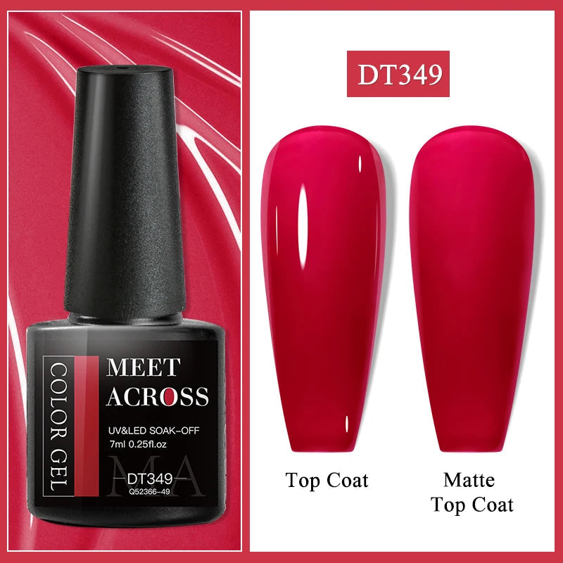MEET ACROSS 7ml Popular Series Nail Gel Polish 140 Colors Soak Off UV/LED Long Lasting Nail Art Gel Varnish for Manicure N...