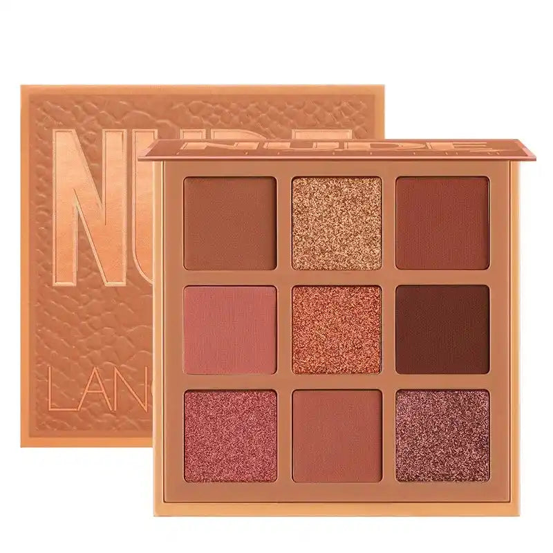 9 Colors Nude Eyeshadow Powder Makeup Palette Matte Shimmer Eye Pigmented Powder Make Up New Warm Earth Color Eyeshadow Au...