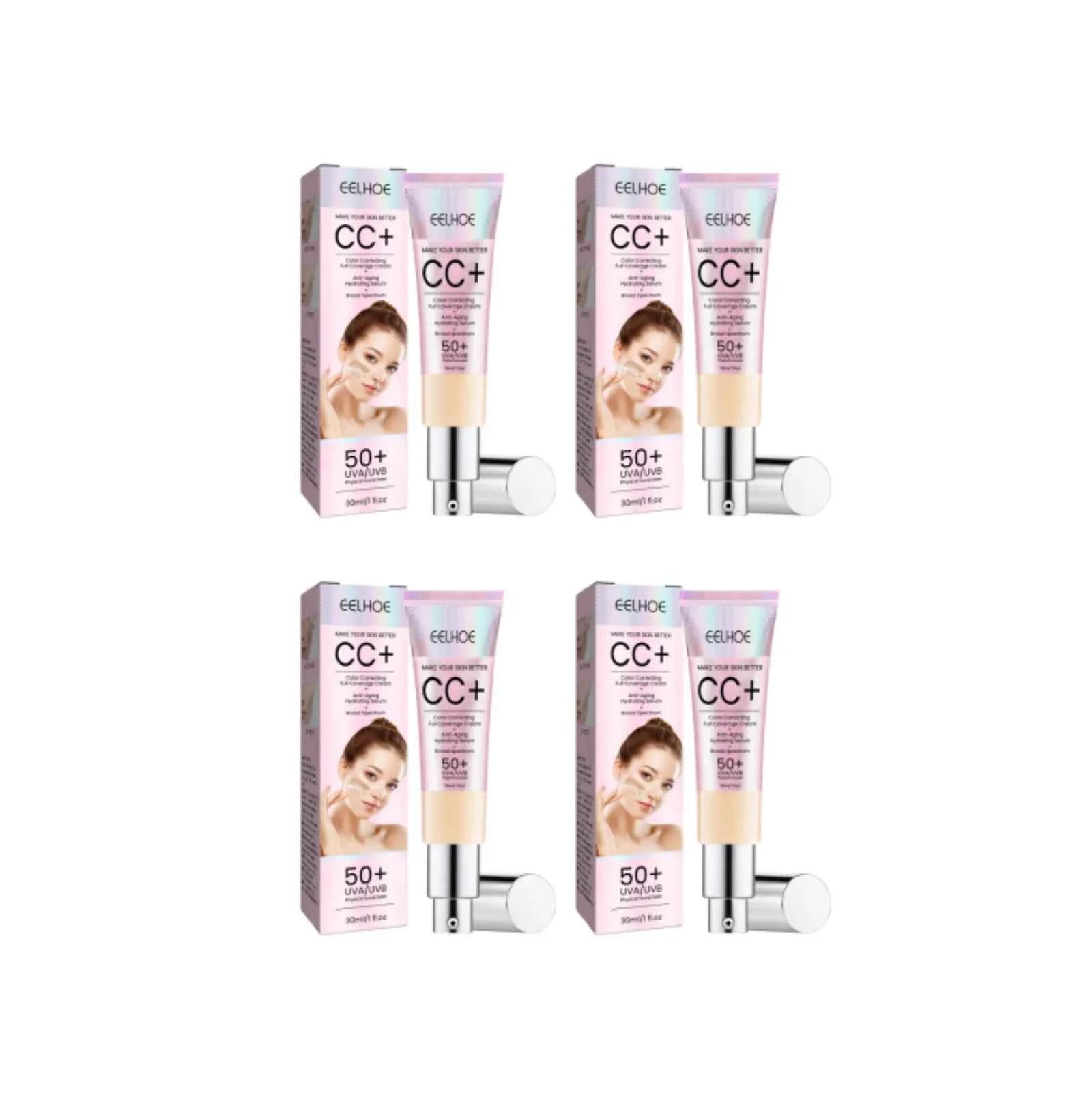 Natural Foundation Cc Cream Waterproof Brighten Moisturizing Foundation Concealer Oil-Control Sunscreen Spf 50 Makeup Cosm...