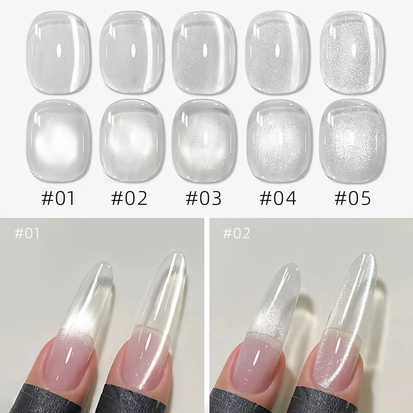 MIANEL 1-6pcs 12ML Christmas Nails Galaxy White Glass Bead Cat Eye Gel Nail Polish Super White Nails Nail Art Nail Supplie...
