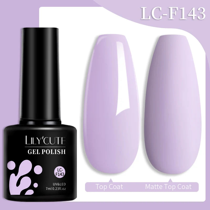 LILYCUTE 7ML Colorful Gel Nail Polish 129 Colors Long Lasting For Manicure Semi Permanent Base Top Coat Nail Art UV Gel Va...