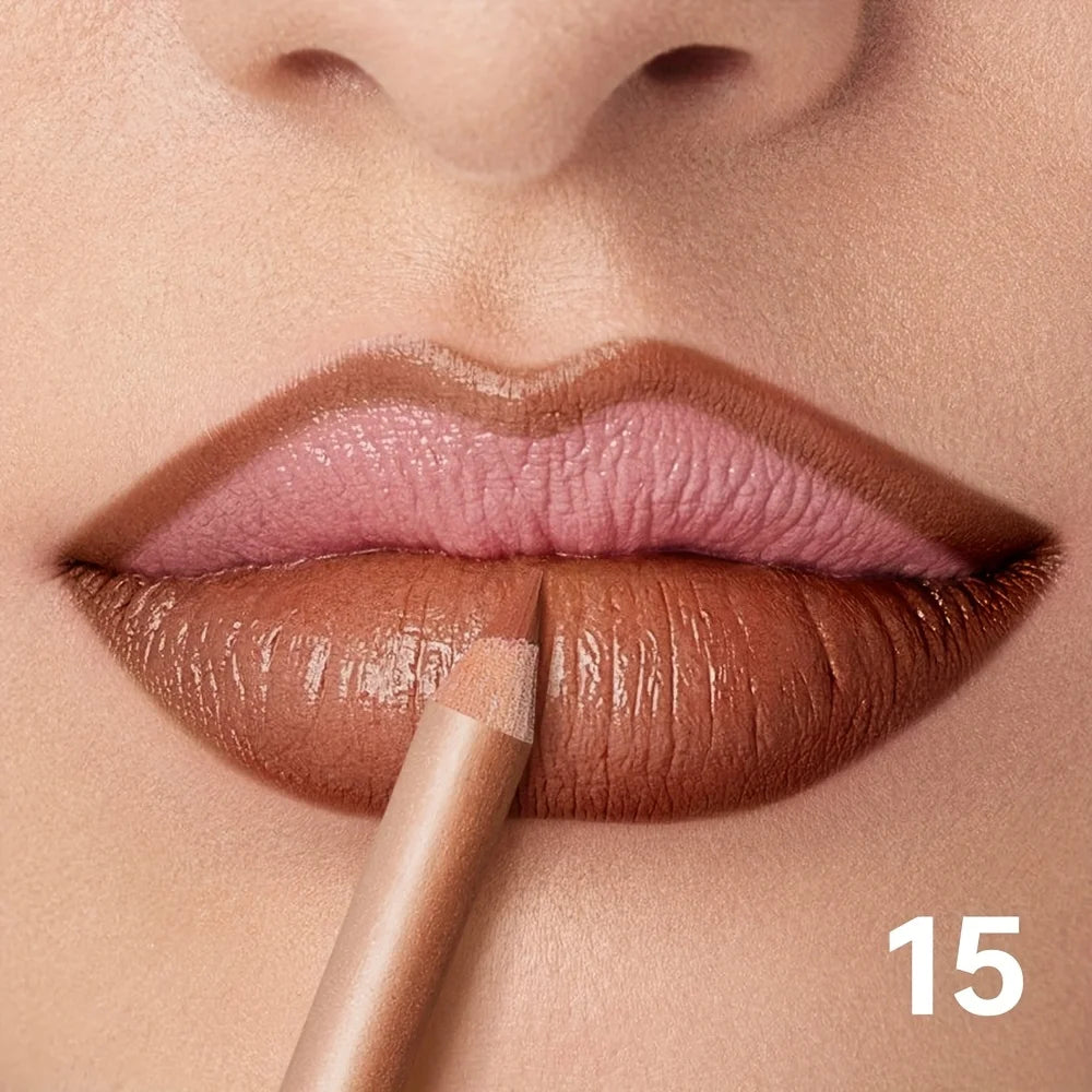 Matte Nude Lip Liner Pigmentation Long-Lasting Waterproof /Pencil Formula, Lip Pencil for Precise Lip Line, Lip Glossy Eff...